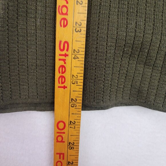 August Silk Logic Ribbed Belted Turtleneck Sweater XL Olive Green Silk/Nylon New - Picture 9 of 9